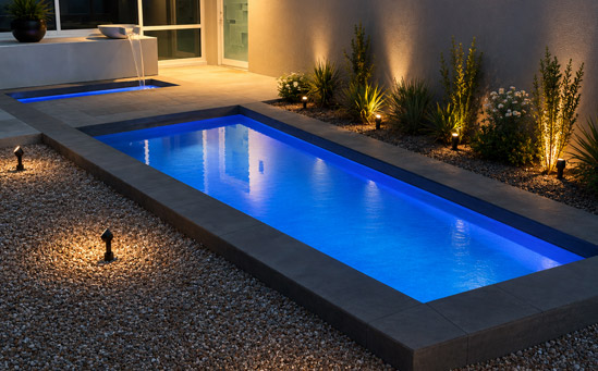 Custom waterfall and fountain pool features